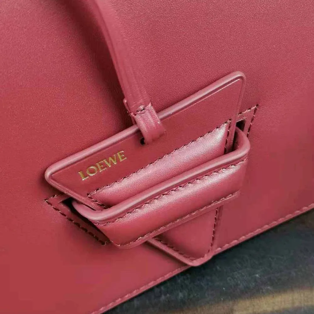 Loewe Barcelona Bag in Silk Calfskin for Women in Maroon Loewe Barcelona Bag in Silk Calfskin for Women in Maroon