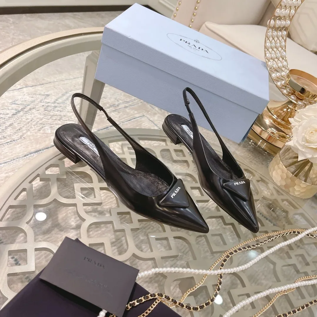 Prada Brushed Slingback Pumps Light Black / Prada Brushed Slingback Pumps Light Black /