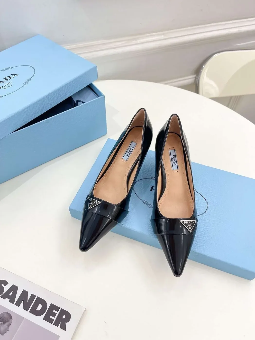 Prada Soft Pointed Heel Pumps Black Prada Soft Pointed Heel Pumps Black