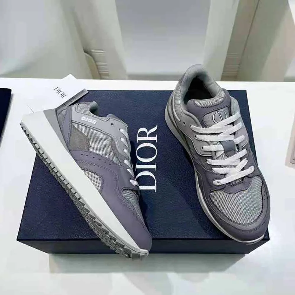 Dior B29 Sneaker Gray Technical Mesh Suede and Smooth Calfskin for Men