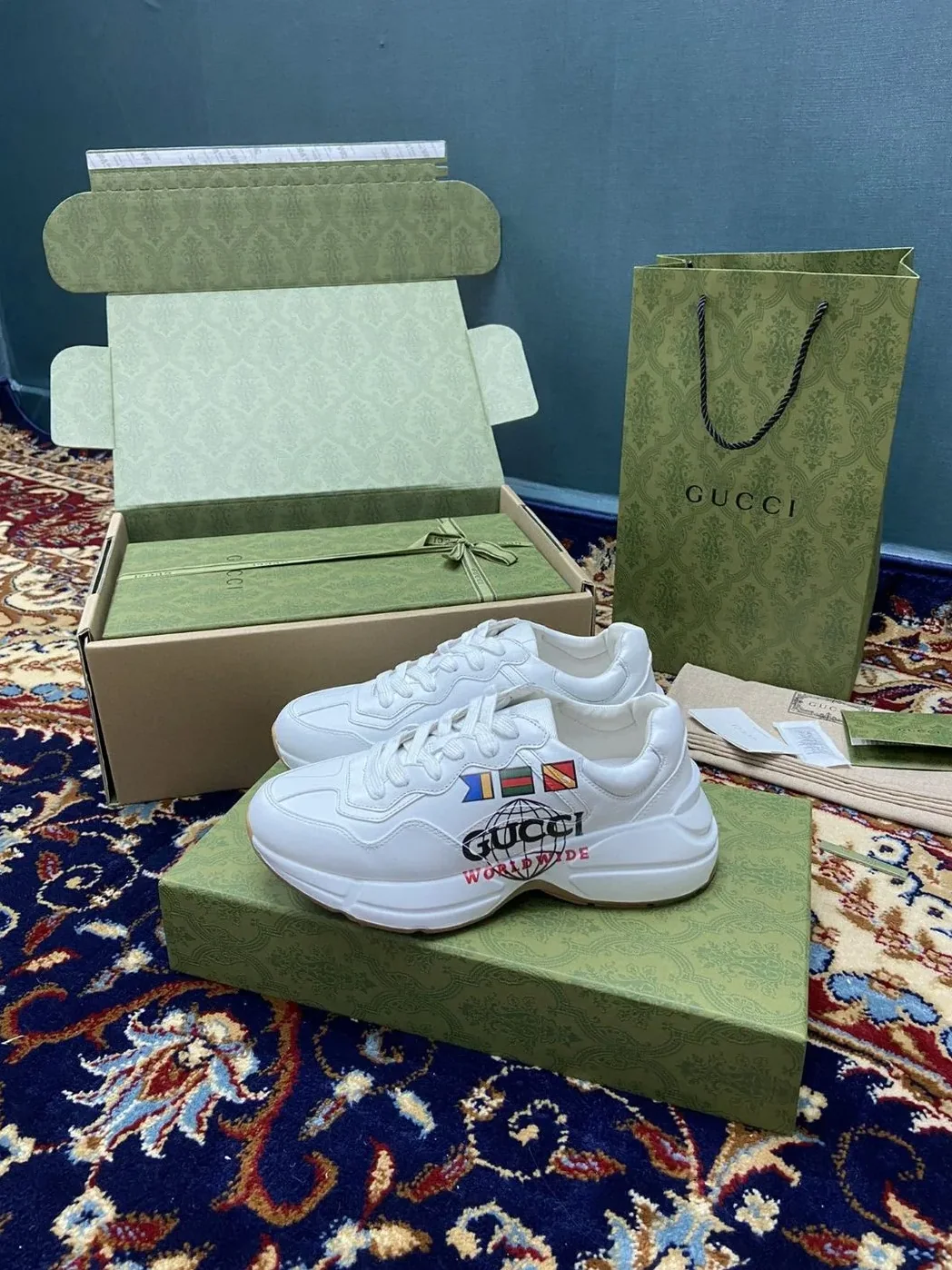 Gucci Rhyton Sneakers With Worldwide White Ivory for Women