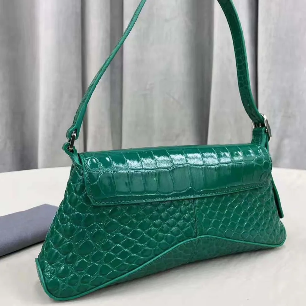 Balenciaga XX Small Flap Bag Crocodile Embossed in Green for Women Balenciaga XX Small Flap Bag Crocodile Embossed in Green for Women