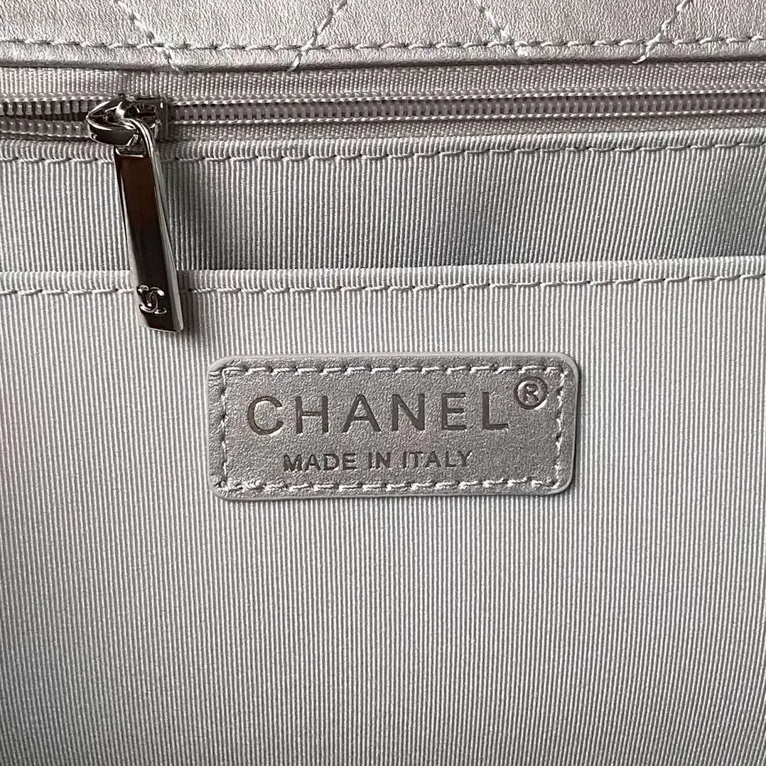 Chanel Classic Maxi Jumbo XL Crossbody Bag in Grey Silver Hardware