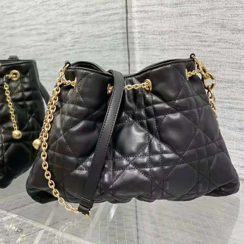 Dior Medium Dior Ammi Bag Black Supple Macrocannage Lambskin for Women