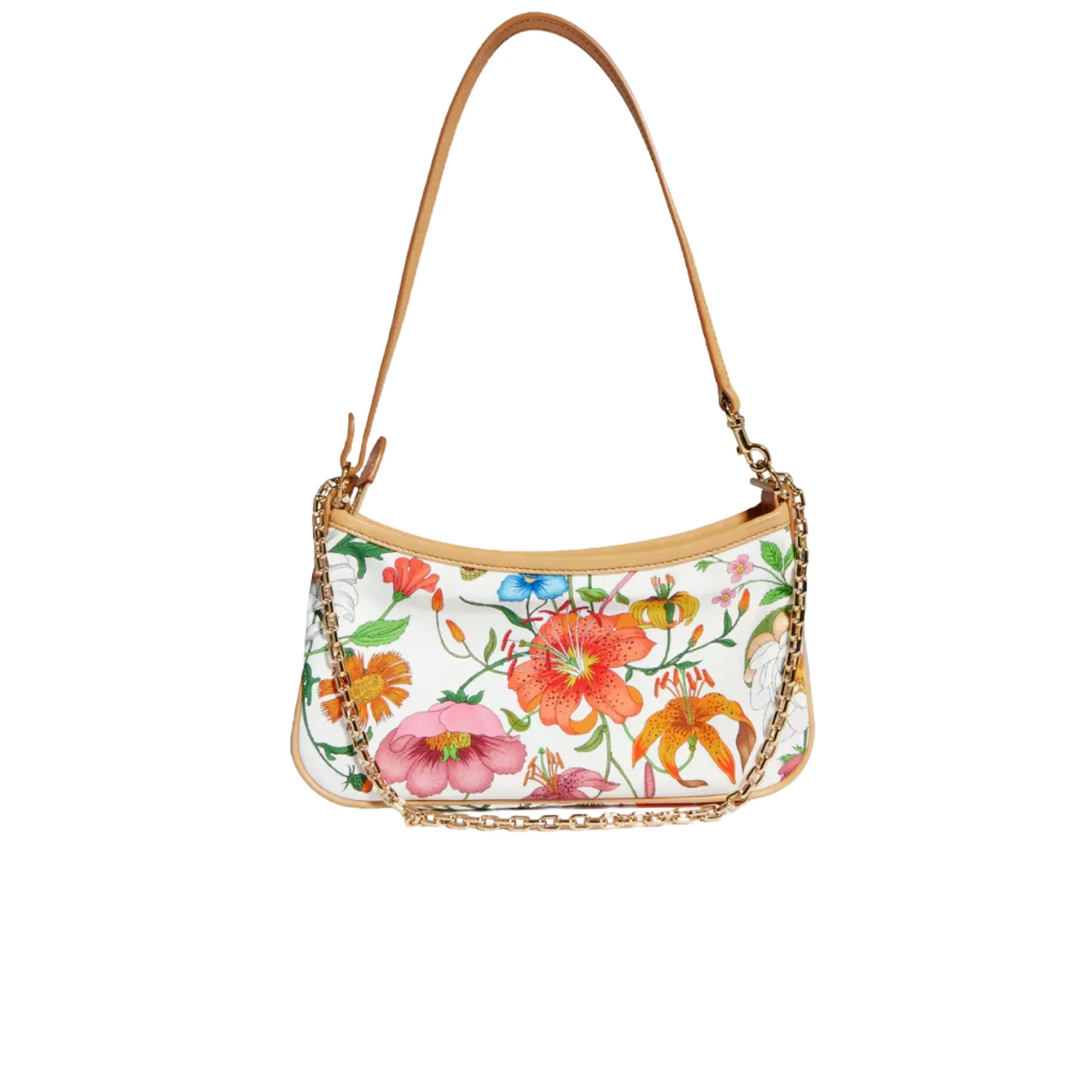 Gucci Gossip Small Shoulder Bag in White/ Multicolor Gold Hardware