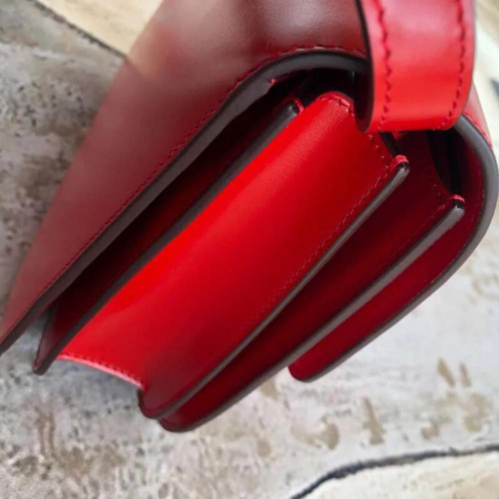 Celine Small Classic Bag in Box Calfskin Leather for Women in Red