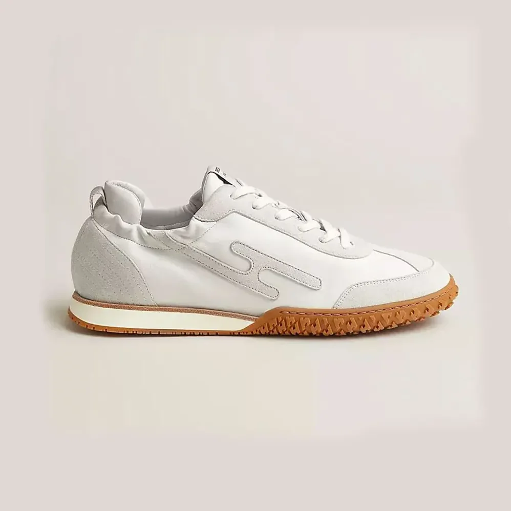 Hermes Jet Sneaker in Technical Canvas and Suede Goatskin for Unisex in White Hermes Jet Sneaker in Technical Canvas and Suede Goatskin for Unisex in White