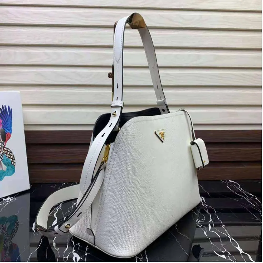 Prada Saffiano Leather Prada Matinee Bag for Women in White