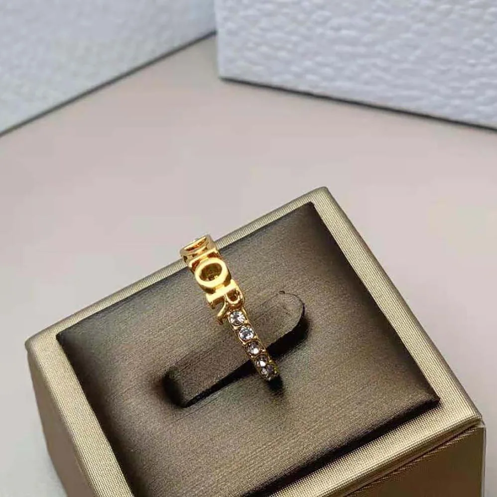 Dior Dio(r)evolution Ring Gold-Finish Metal and White Crystals for Women