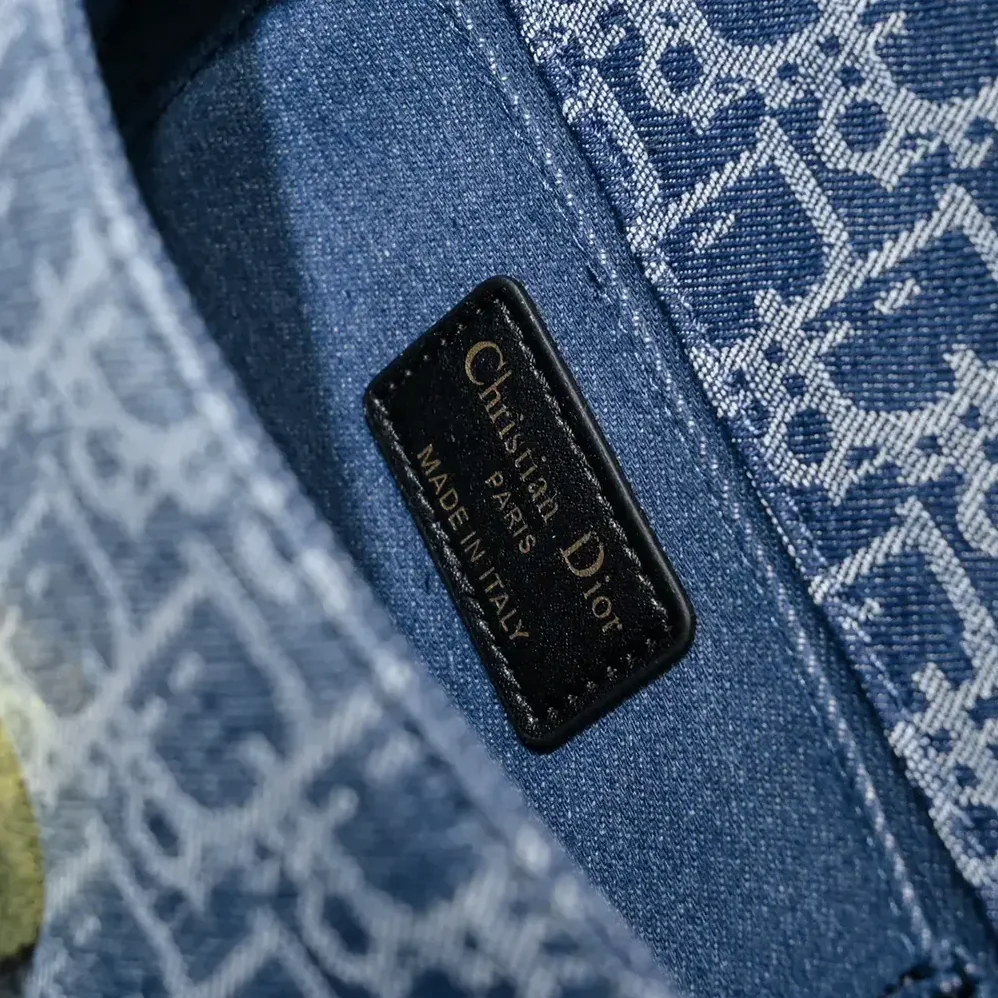 Dior 30 Montaigne East-West Bag with Chain Blue Denim Dior Oblique Jacquard for Women