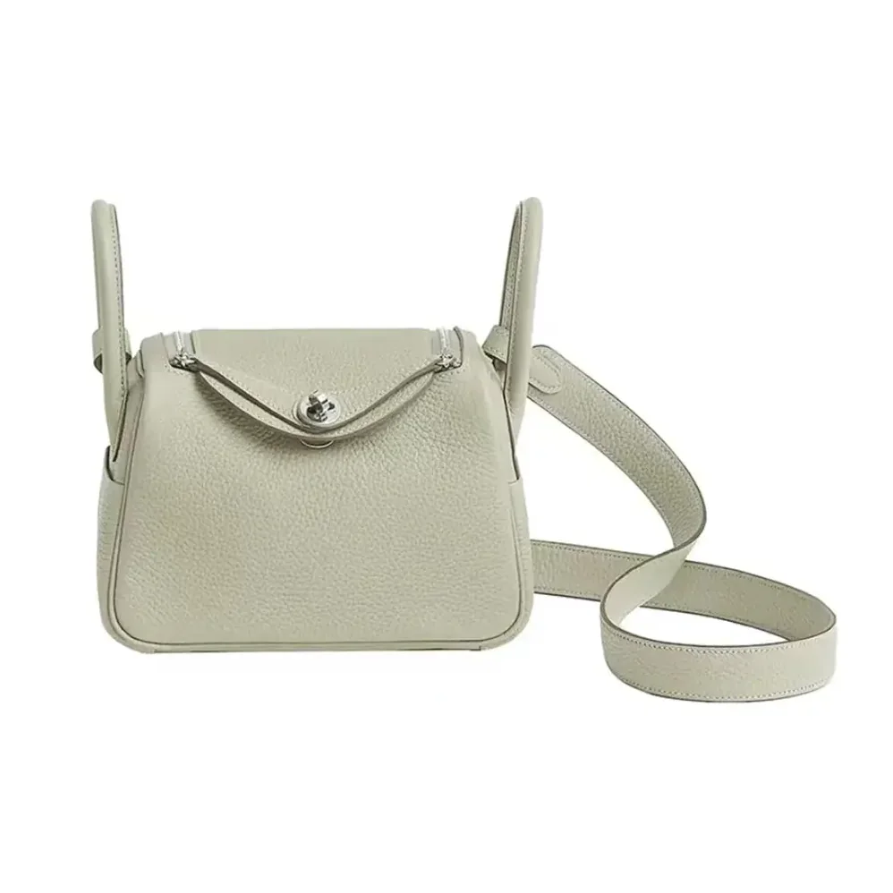 Hermes Lindy Mini 19 in Clemence Leather for Women in White/Silver