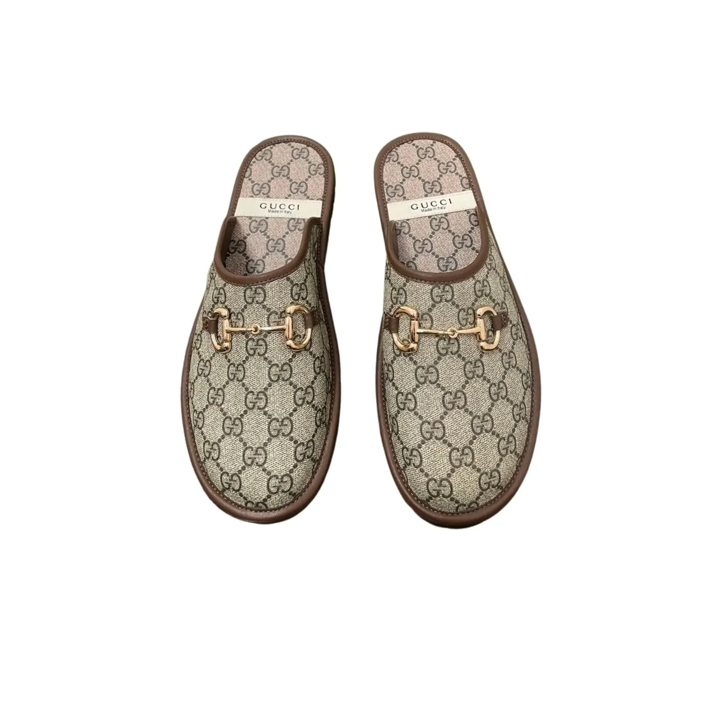 Gucci GG Slipper With Horsebit Gray GG Shoes for Men