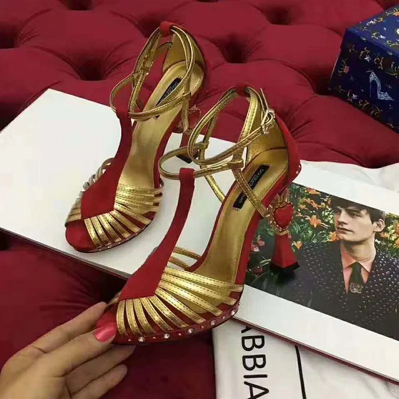 Dolce Gabbana D&G Shoes Sandals in Suede and Mordore with Sculpted Heel-105mm for Women in Red Dolce Gabbana D&G Shoes Sandals in Suede and Mordore with Sculpted Heel-105mm for Women in Red