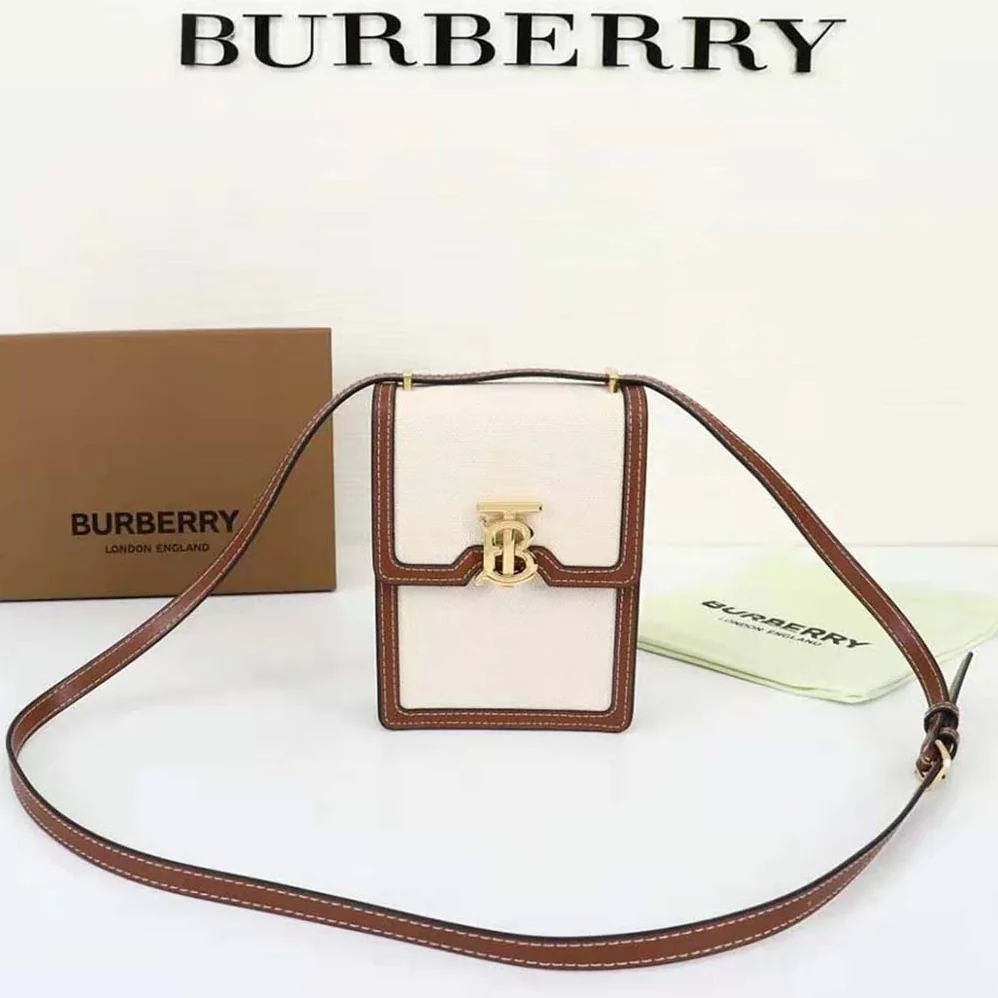 Burberry Cotton Canvas and Leather Robin Bag for Women