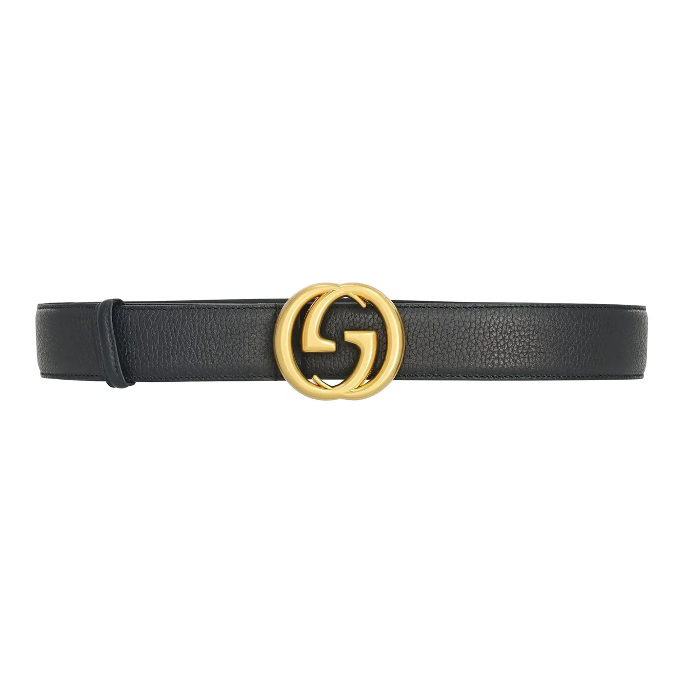 Leather Belt Gold Buckle