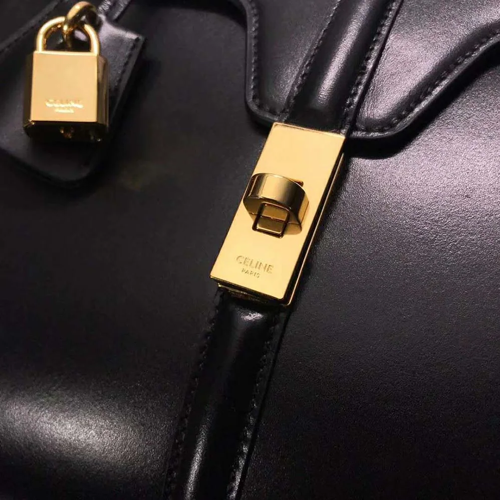 Celine Medium16 Bag in Satinated Calfskin for Women in Black Celine Medium16 Bag in Satinated Calfskin for Women in Black