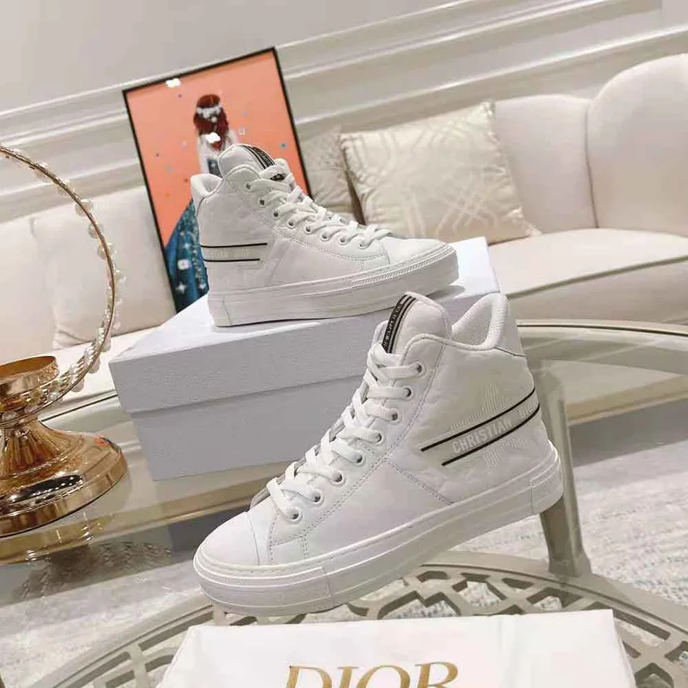 Dior Walk N Dior Star Sneaker White Dior Etoile Embossed Lambskin and Calfskin for Women