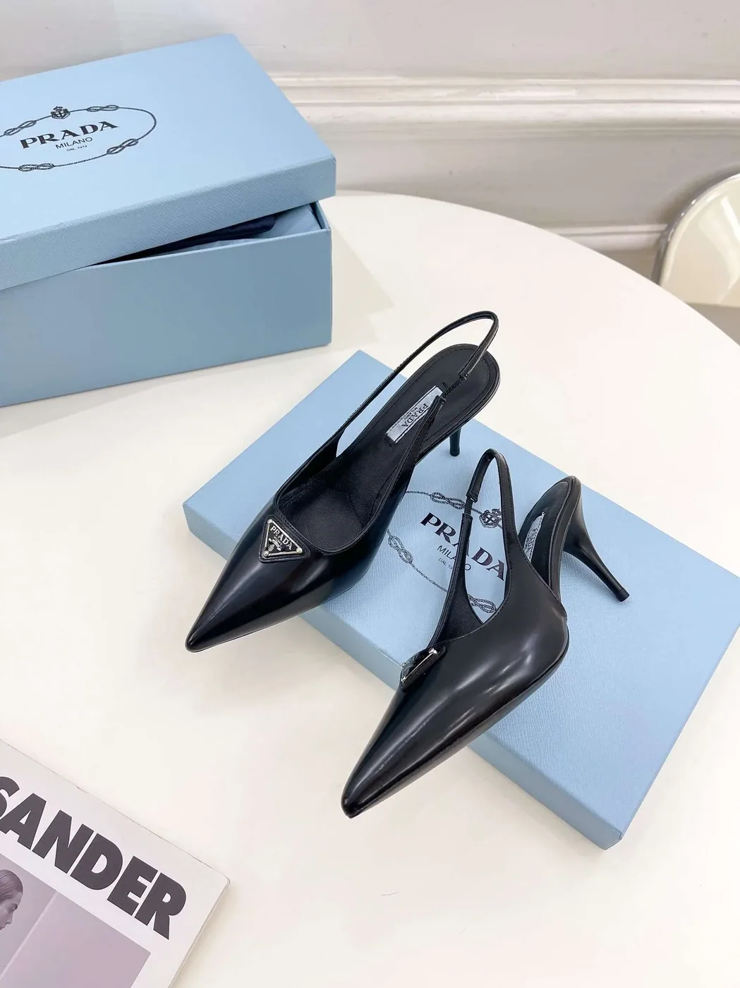Prada Slingback Spike Pumps Black Prada Slingback Spike Pumps Black