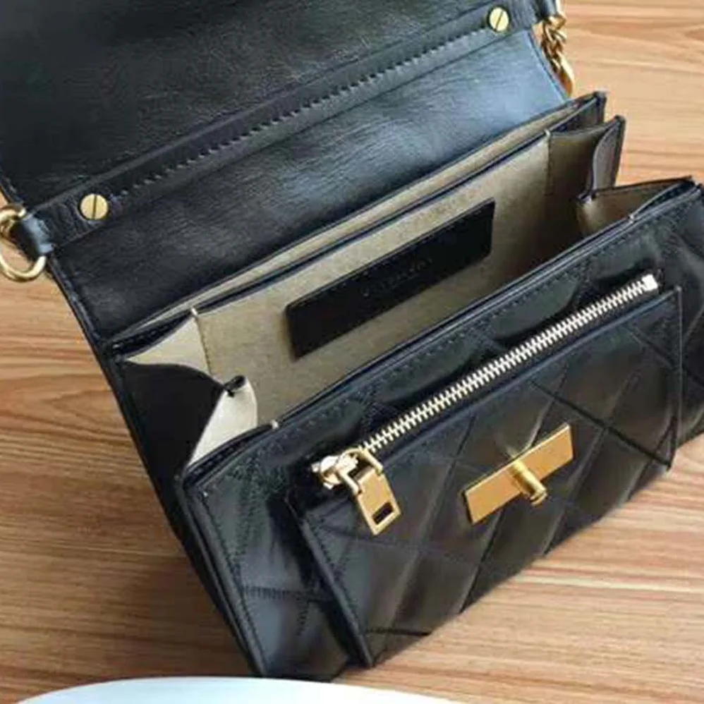 Givenchy Small GV3 Bag in Diamond Quilted Leather for Women in Black