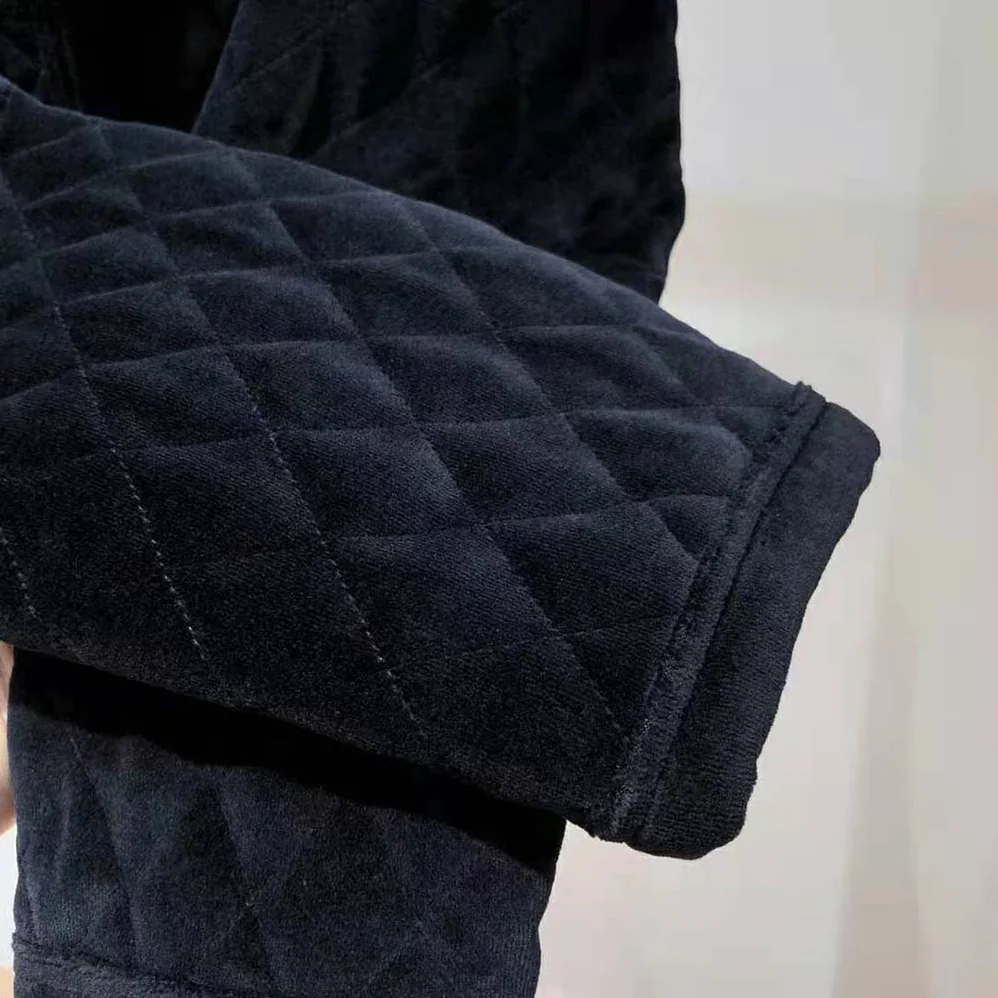 Celine Quilted Cardigan in Velvet Jersey for Women in Black Celine Quilted Cardigan in Velvet Jersey for Women in Black