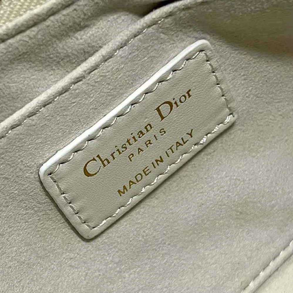 Dior CD Lounge Bag Latte Supple Macrocannage Lambskin for Women Dior CD Lounge Bag Latte Supple Macrocannage Lambskin for Women