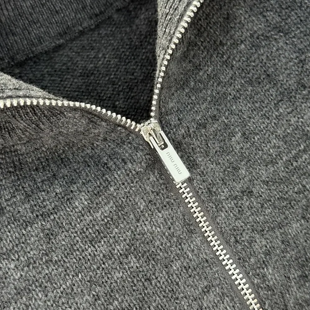 Miu Miu Cashmere Half for Women in Zipper Sweater Miu Miu Cashmere Half for Women in Zipper Sweater