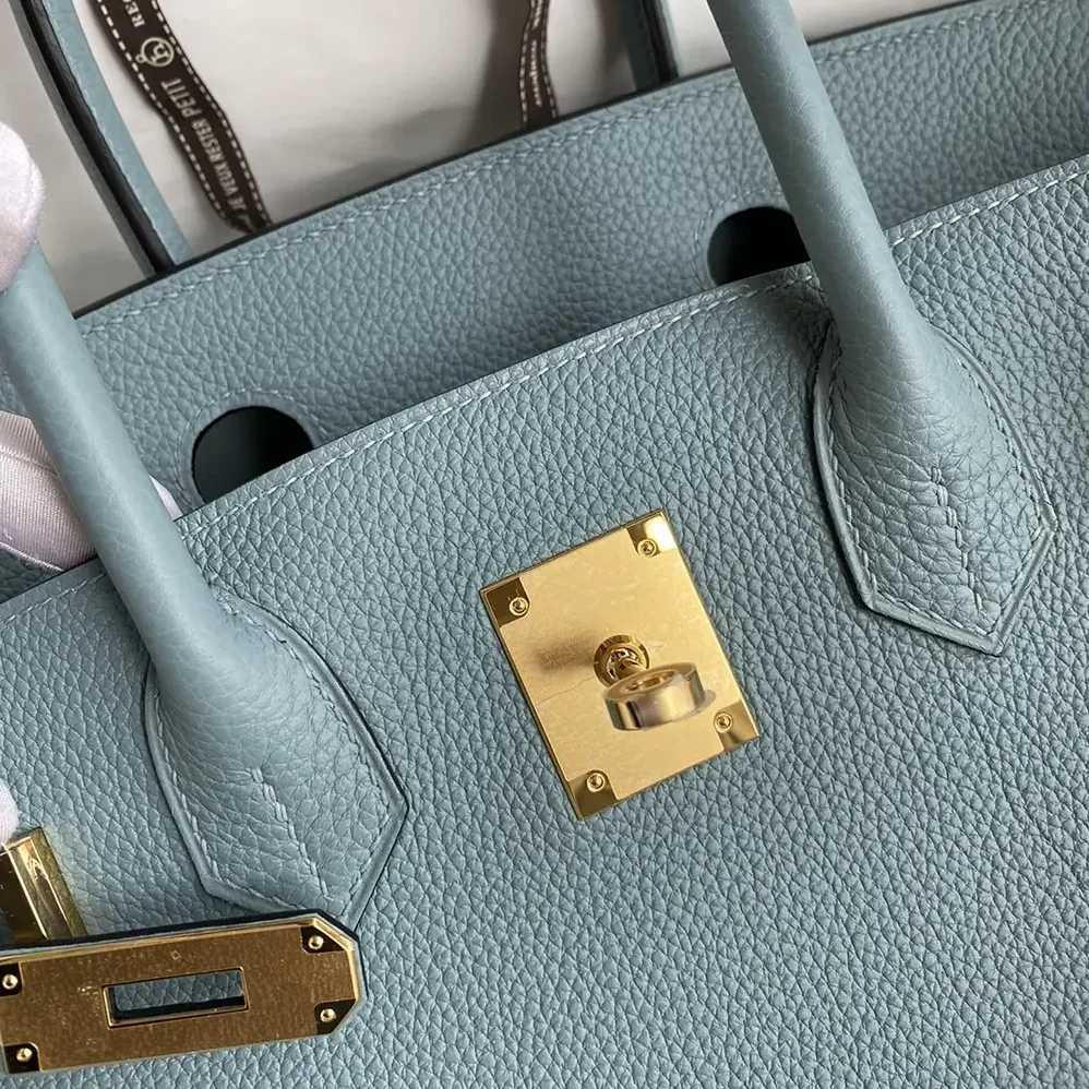 Hermes Birkin 30 Bag in Epsom Leather with Gold Hardware in Blue/Gold Hermes Birkin 30 Bag in Epsom Leather with Gold Hardware in Blue/Gold