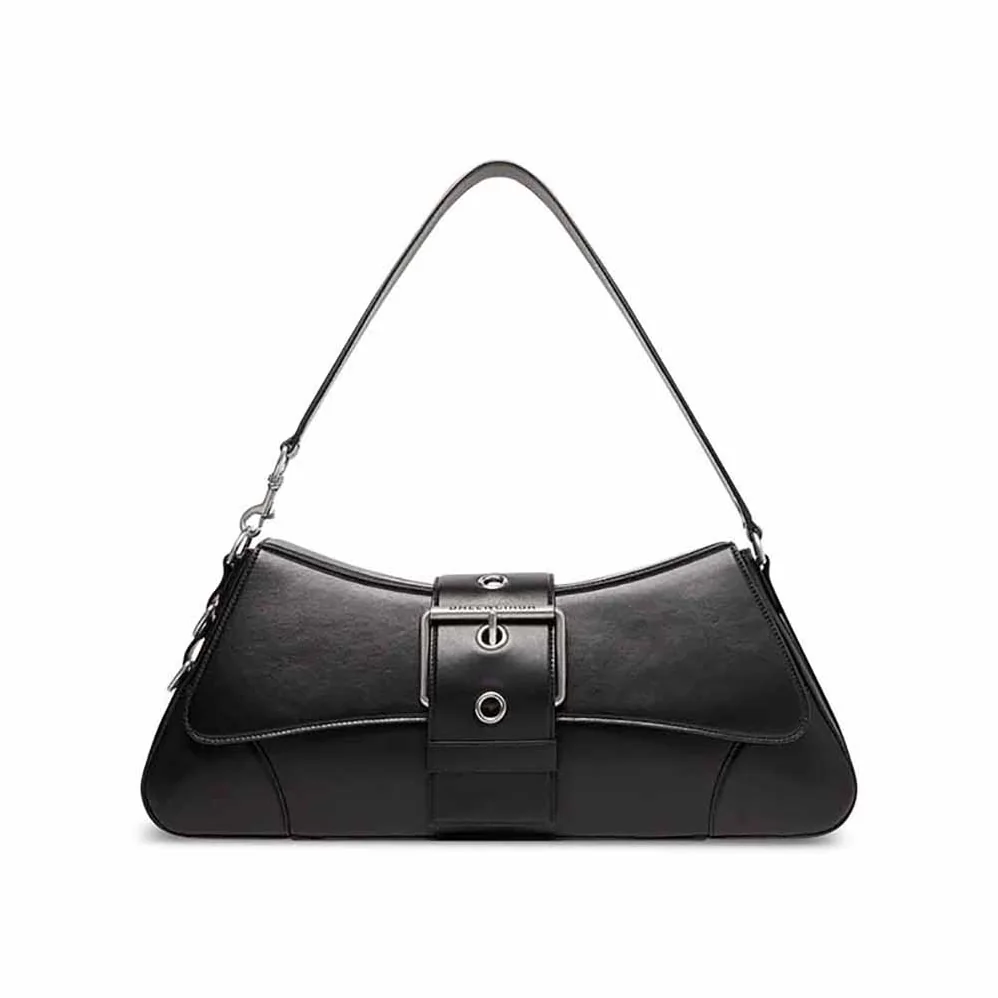 Balenciaga Lindsay Large Shoulder Bag in Black Shiny Smooth Calfskin for Women