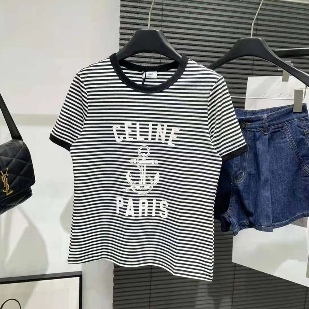 Celine 70's Anchor T for Women in shirt in Striped Jersey Celine 70's Anchor T for Women in shirt in Striped Jersey