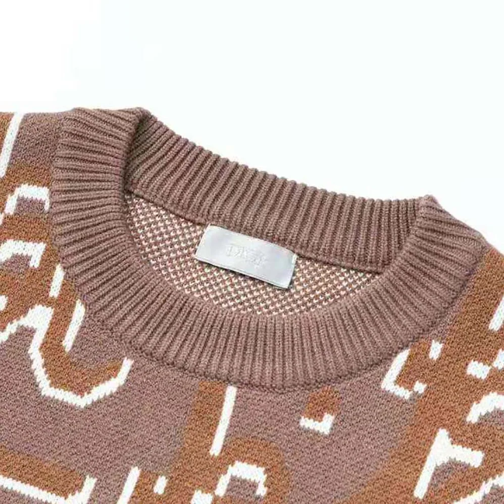 Dior Oversized Cactus Jack Dior Sleeveless Sweater Beige and Brown Cashmere Jacquard for Men