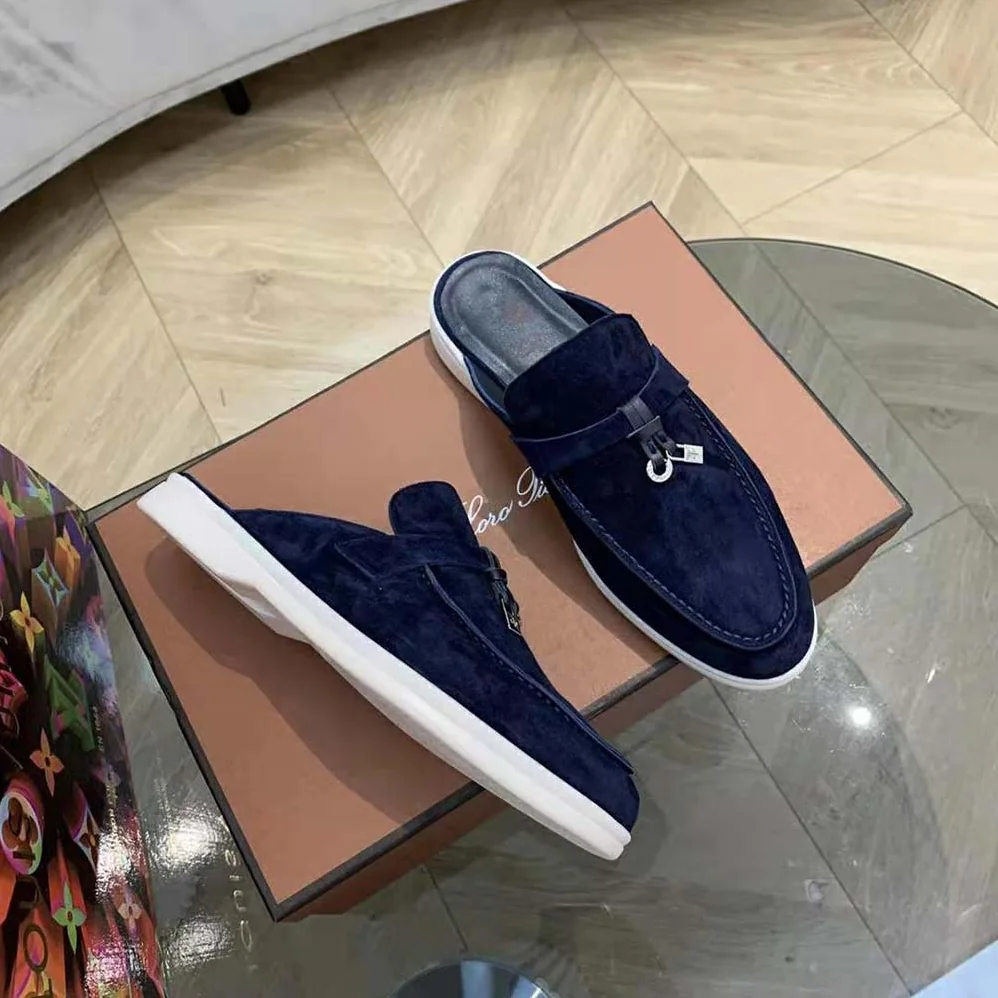 Loro Piana Babouche Charms Walk Loafers for Unisex in Navy