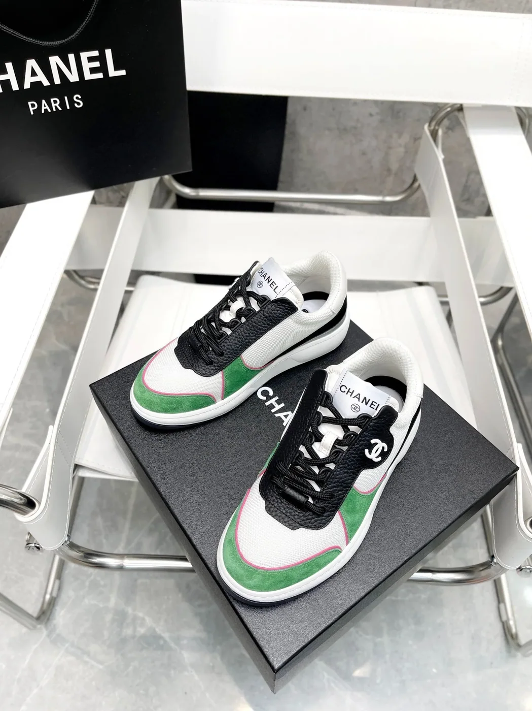 Chanel Sneakers White/Green , Shoes for Women