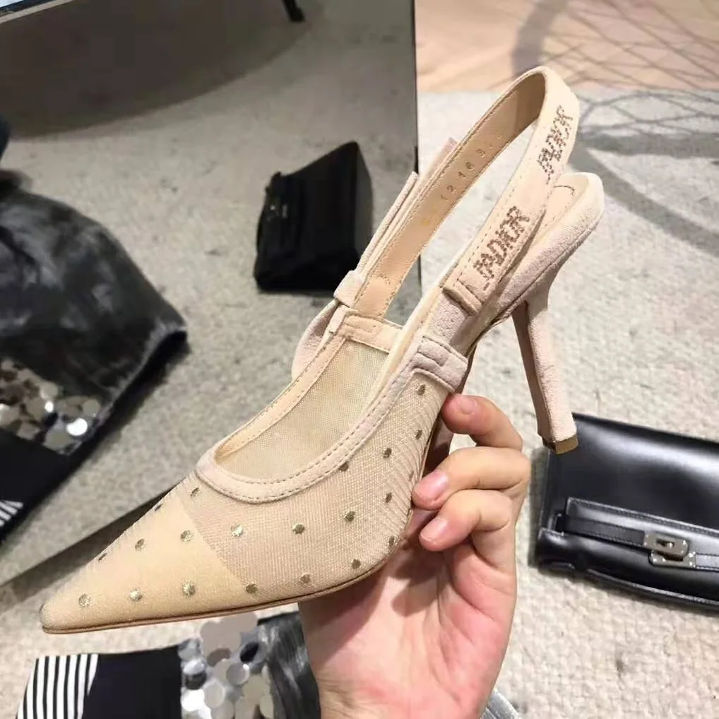 Dior J'adior Plumetis Slingback Pump Strass 10cm Heel for Women in Sandy Dior J'adior Plumetis Slingback Pump Strass 10cm Heel for Women in Sandy