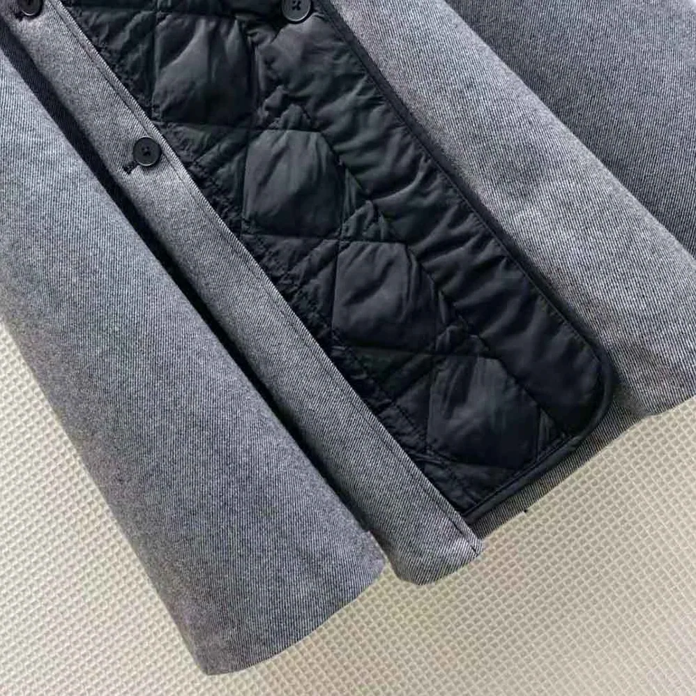 Dior Cannage Lined Mid-Length Skirt Gray Technical Cotton Drill for Women Dior Cannage Lined Mid-Length Skirt Gray Technical Cotton Drill for Women