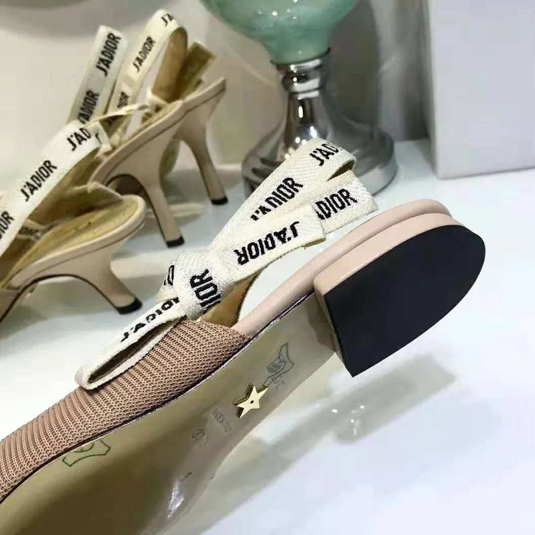 Dior Miss J'adior Ballerina in Nude Technical Canvas 1cm Heel for Women Dior Miss J'adior Ballerina in Nude Technical Canvas 1cm Heel for Women