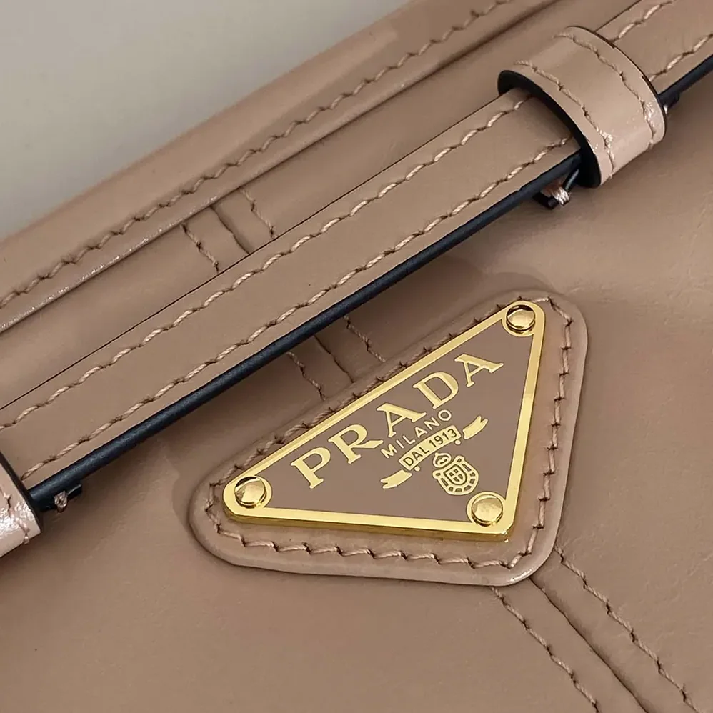 Prada Small Leather Shoulder Bag for Women in Pink