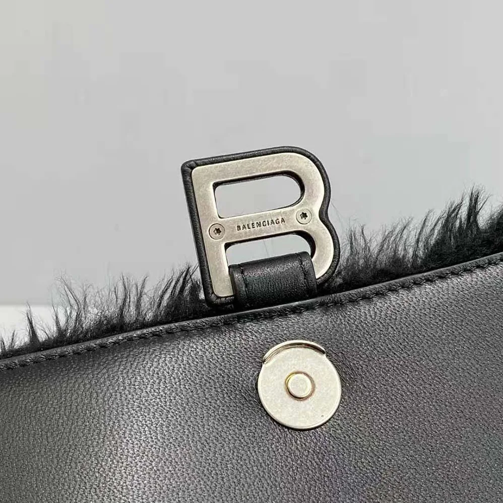 Balenciaga Fluffy Hourglass Top Handle Bag in Back for Women