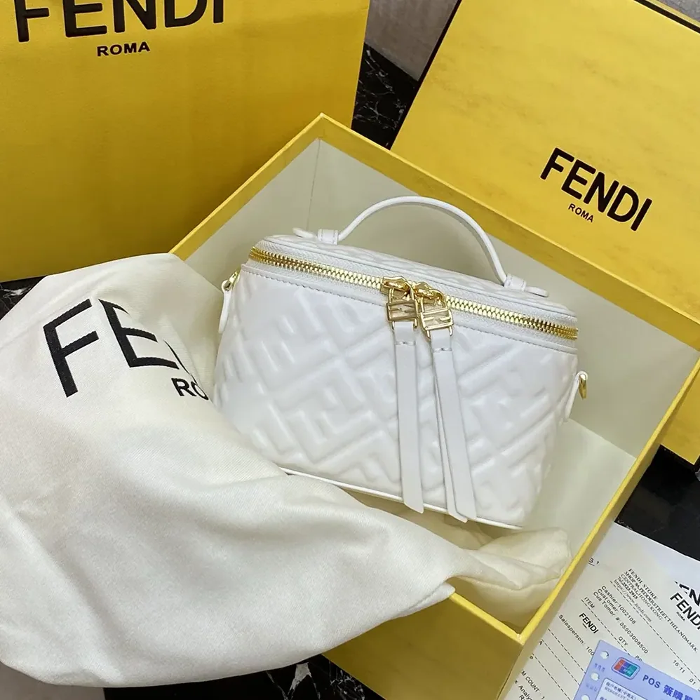 Fendi Vanity Camelia Nappa Leather Mini for Women in Bag With FF Motif Fendi Vanity Camelia Nappa Leather Mini for Women in Bag With FF Motif