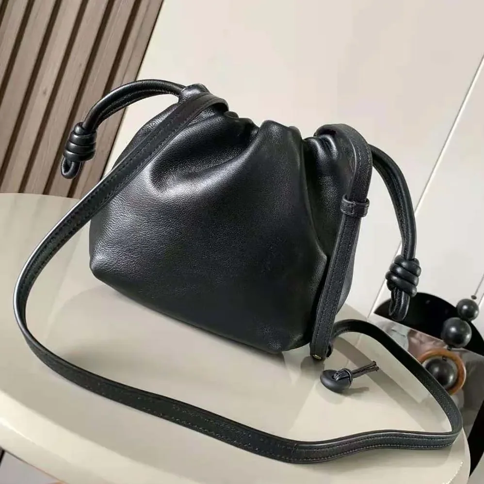 Loewe Mini Flamenco Purse Bag in Mellow Nappa Lambskin for Women in Black