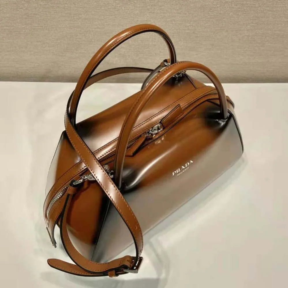 Prada Medium Brushed Leather Prada Supernova Handbag for Women in Brown Prada Medium Brushed Leather Prada Supernova Handbag for Women in Brown