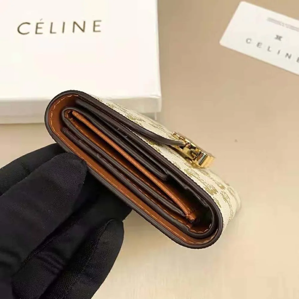 Celine Small Triomphe Wallet in Triomphe Canvas for Women