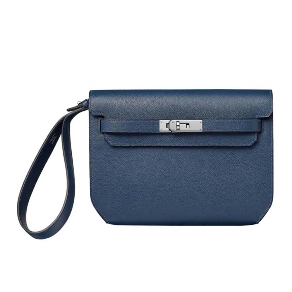 Hermes Kelly Depeches 25 Pouch for Men in Navy
