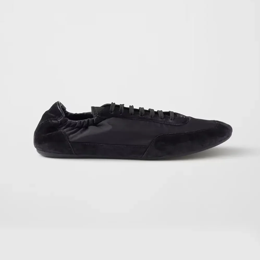 Prada Collapse Re-Nylon and Suede Elasticized Sneakers for Unisex in Black Prada Collapse Re-Nylon and Suede Elasticized Sneakers for Unisex in Black