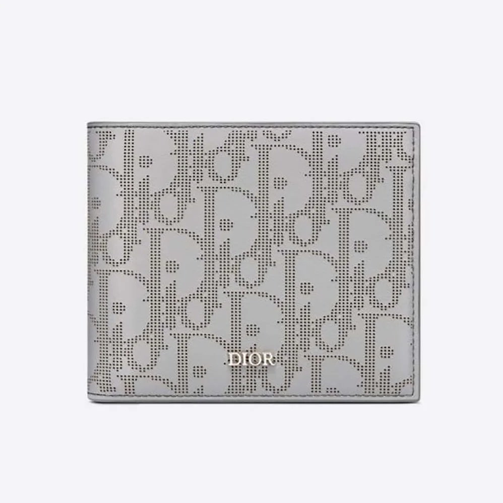 Dior Wallet Gray Dior Oblique Galaxy Leather for Men Dior Wallet Gray Dior Oblique Galaxy Leather for Men