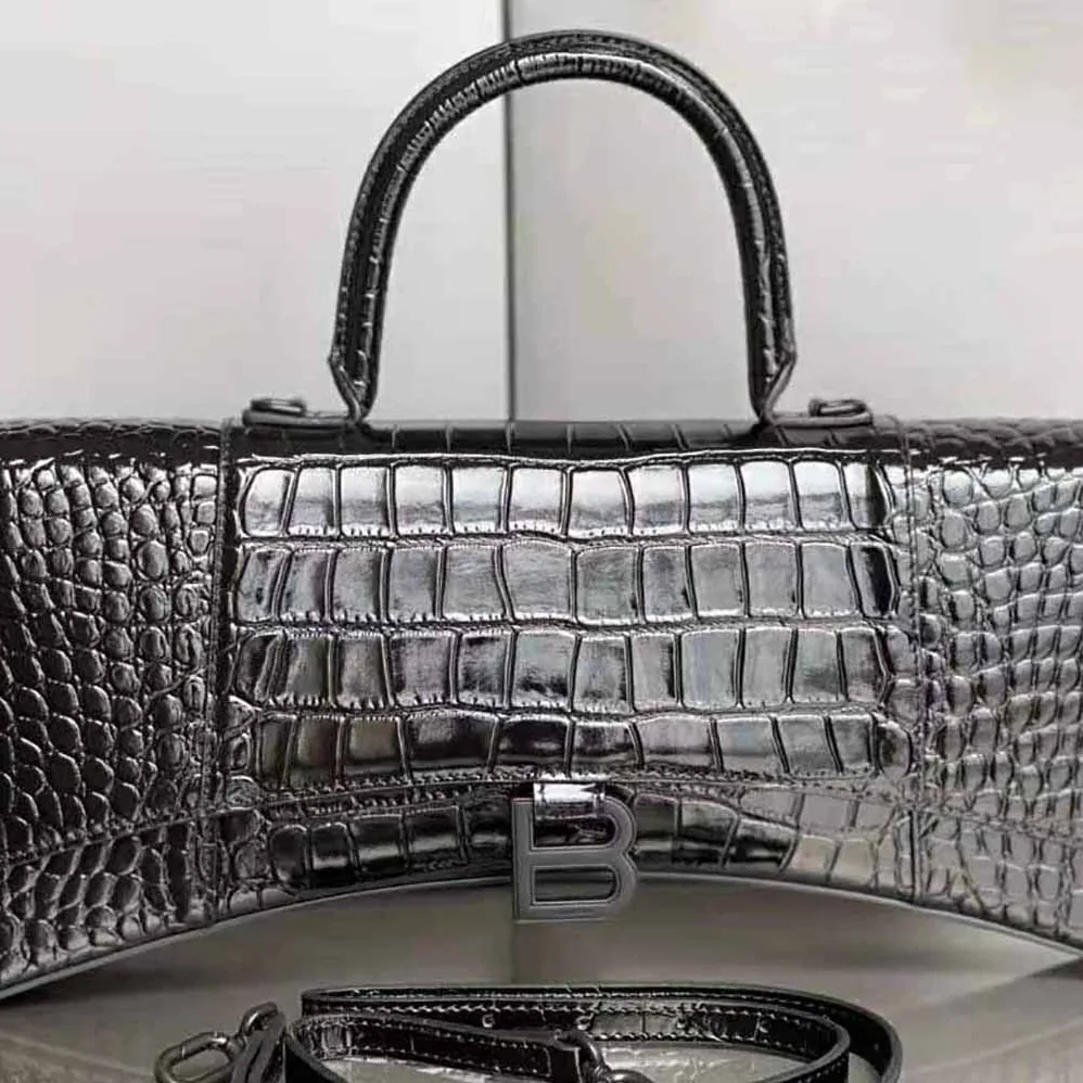 Balenciaga Hourglass Stretched Top Handle Bag in Black for Women