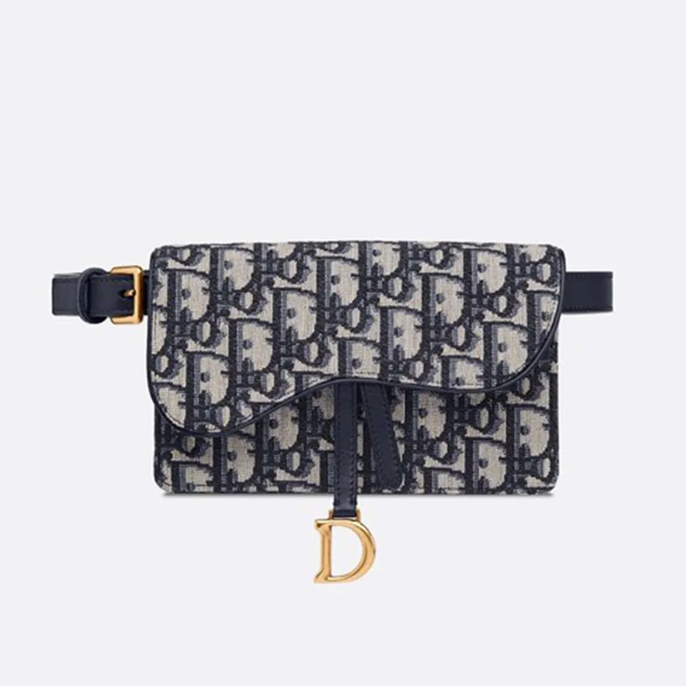 Dior Dior Oblique Saddle Belt Bag for Women in Navy Dior Dior Oblique Saddle Belt Bag for Women in Navy