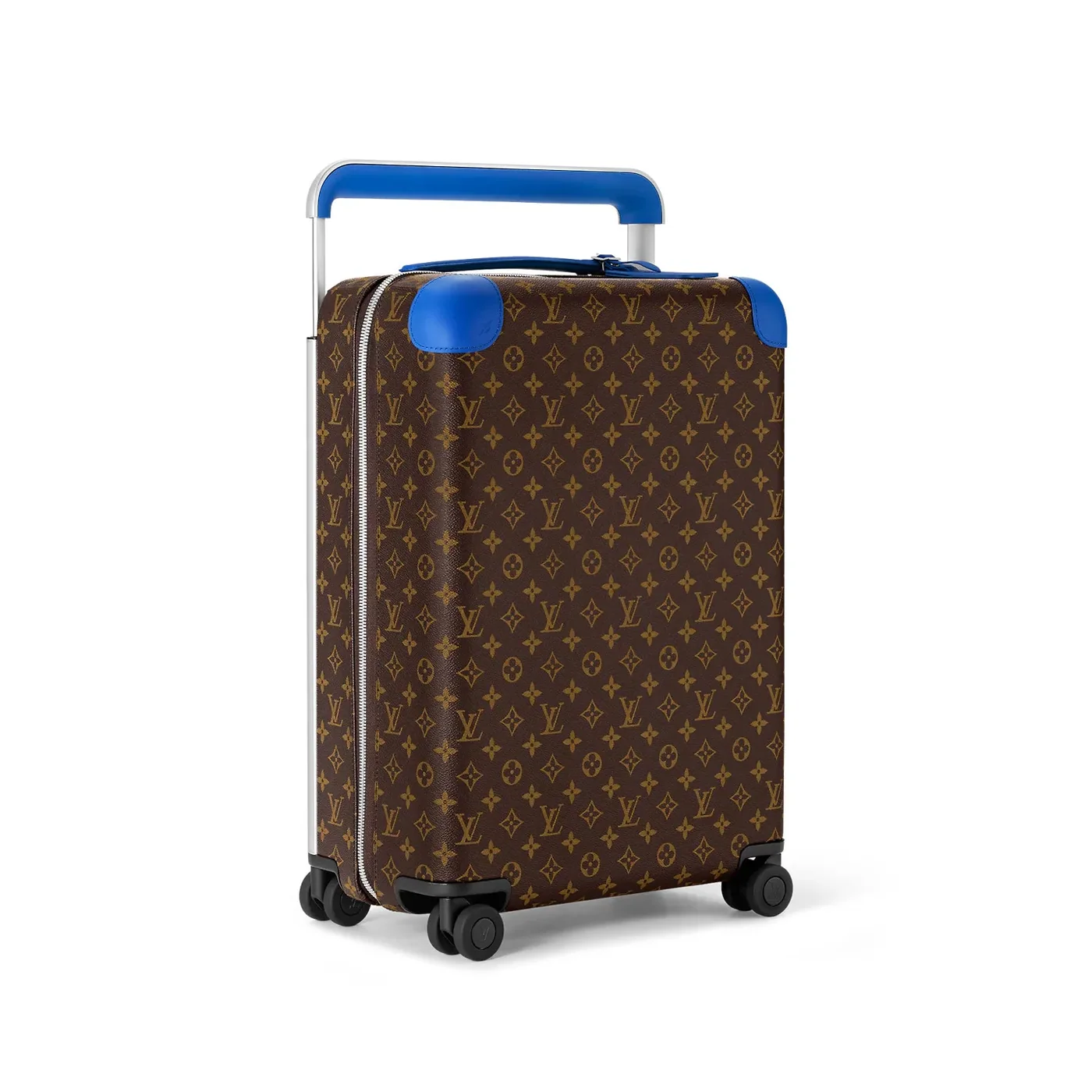 Louis Vuitton Horizon 55 Suitcase in Brown/ Blue Silver Hardware