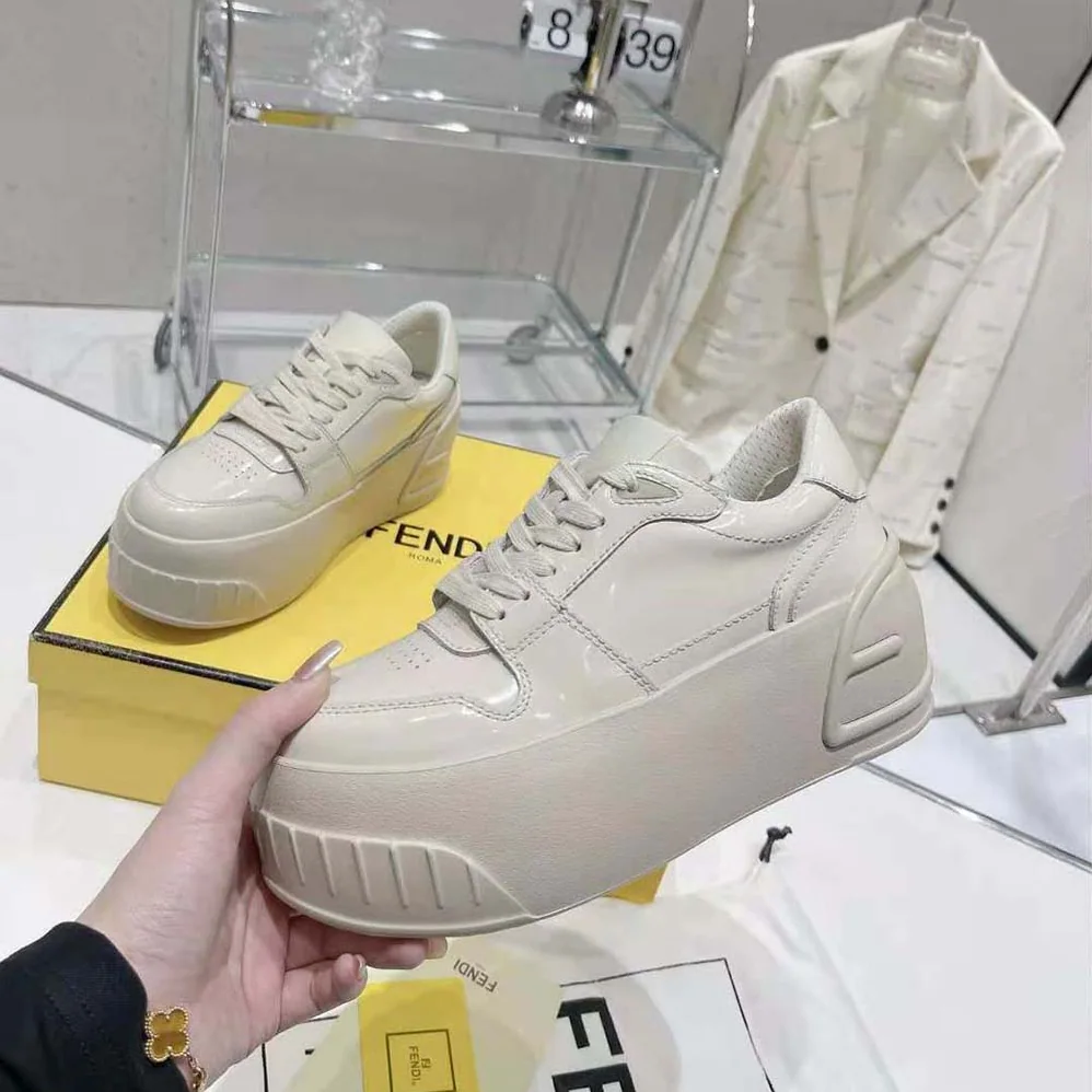 Fendi Fashion Show Beige Leather Low for Women in Tops