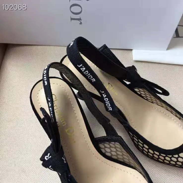 Dior J'adior Slingback in Mesh in 6.5 cm Heel for Women in Black Dior J'adior Slingback in Mesh in 6.5 cm Heel for Women in Black