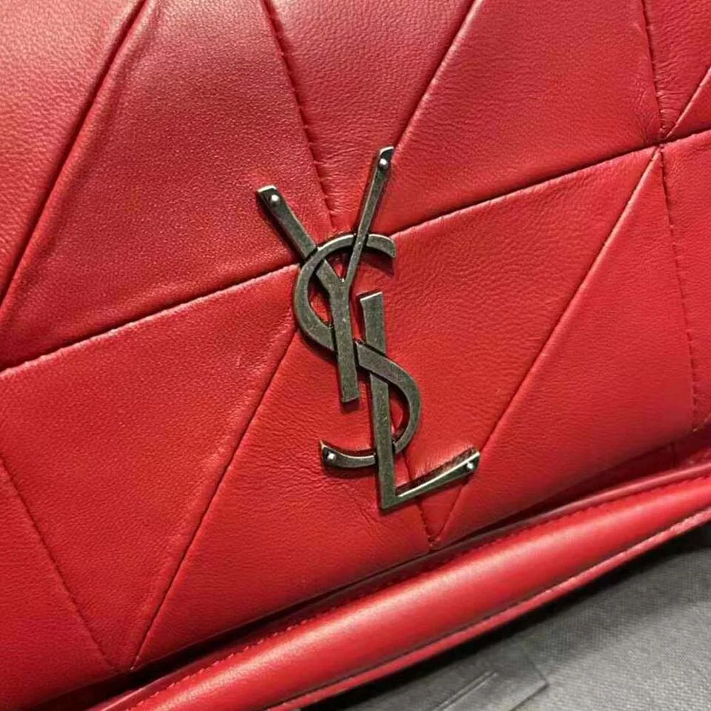 Saint Laurent YSL Jamie Medium Carre Reive Gauche in Lambskin for Women in Red